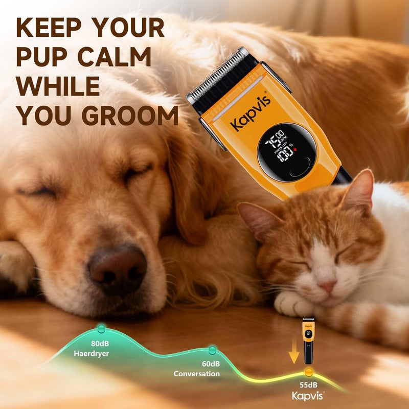 Kapvis Dog Clippers for Grooming Thick Hair with LED Light,Cat Shaver,and Sheep Shears for Thick/Matted/Knotted/Fine/Curly Hair,Works with or Without Power Cord - Image 5